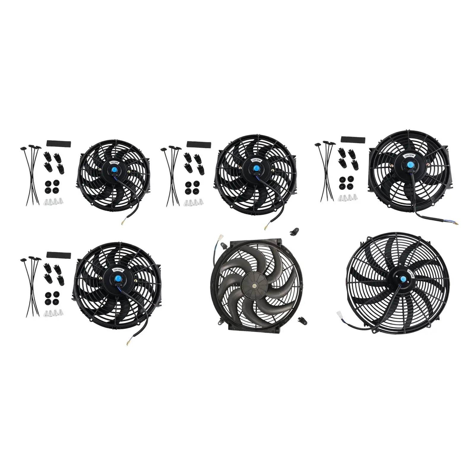 Engine Fan Repairment Upgrade Accessories Part Direct Replacement Universal Curved Blade Cars Air Conditioning Performance Fan