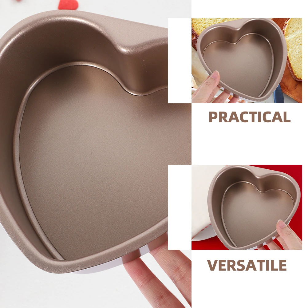 

2 Pcs Heart Shaped Cake Mold 6 Inch 8 Inch Golden Non Stick Baking Pan Wedding Party Home Kitchen Tool Oven Tin