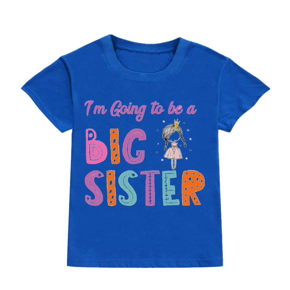 Camiseta con estampado de I'm Going To Be A Big Sister para niños, camiseta informal de manga corta para niños, anuncio de embarazo, ropa de fiesta familiar de vacaciones