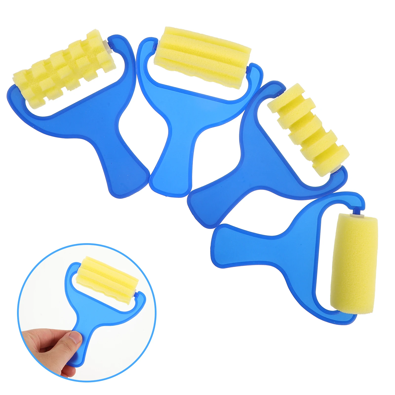 

4pcs Sponge Drawing Roller for Kids Painting Tools Craft Doodle Creative Tool Set Children's Brush Handle Design