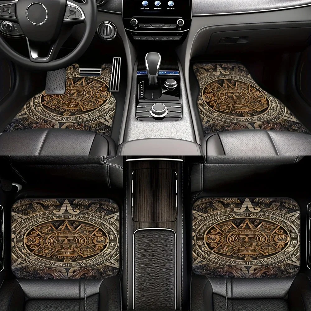 4Pcs Böhmischen Auto Fußmatten Heavy Duty Schmutzig Beständig Persischen Teppich Auto Dekoration Gummi Zurück Auto Boden Schutz Teppiche