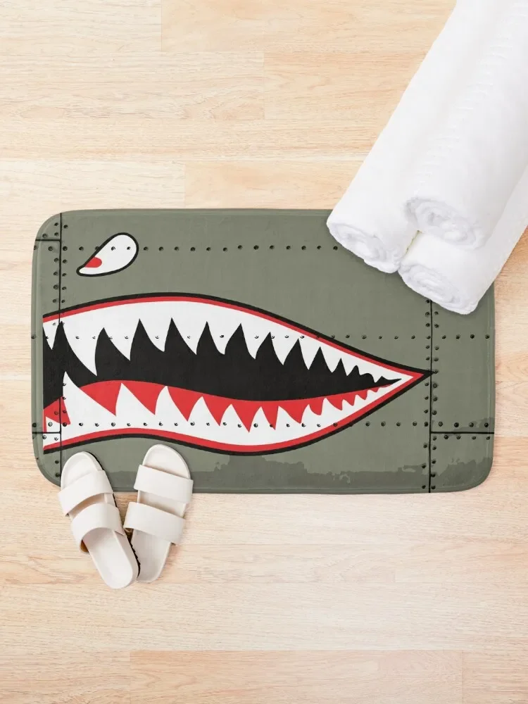 Flying Tigers Shark Mouth Bath Mat Washable Non-Slip Kitchen Rug Carpet For Bath Anti-Skid Kitchen Rug Mat