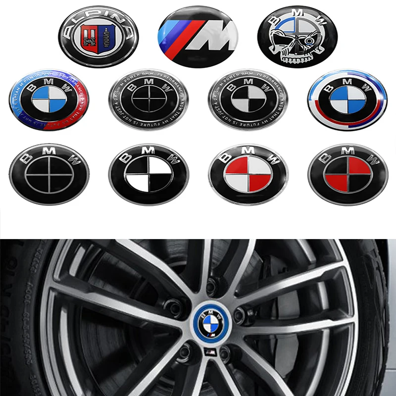 4 autocollants emblèmes de moyeu de roue de voiture 56/60/65MM, accessoires de décalcomanie pour BMW G30 F02 E46 G28 F10 F30 E60 E90 G20