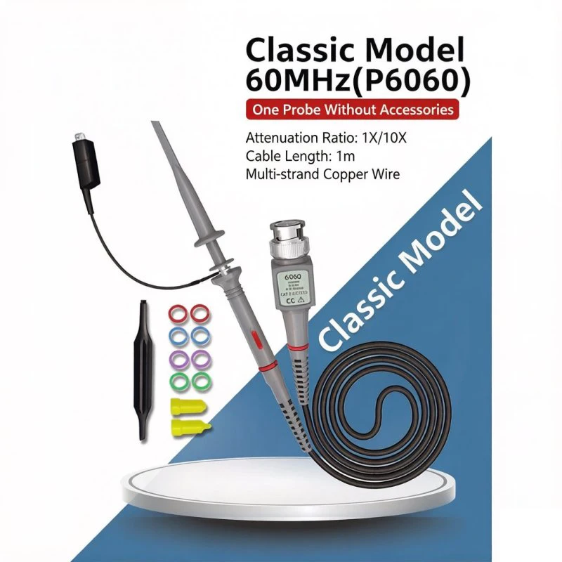 WAVGAT General-Purpose Passive Oscilloscope Probe, 1X/10X Attenuation, High Voltage Resistance, for Scopes Below 500MHz