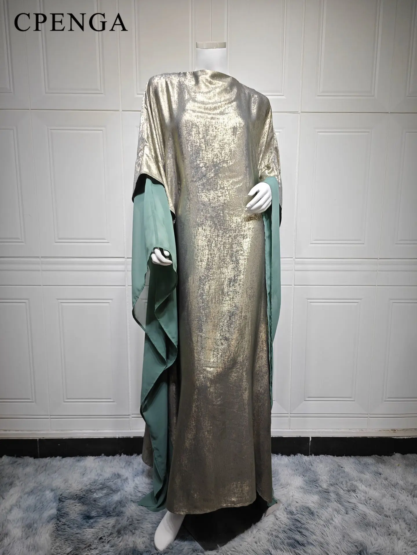 فستان عربي فاخر متواضع بتحديد الخصر للنساء أنيق دبي عباية عادية إسلامية للحفلات المعدنية قفطان تركي