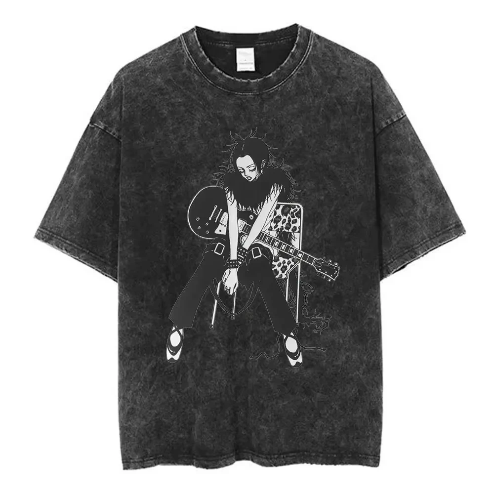 2026 Japanisches heißes Anime Nana Osaki Retro-T-Shirt im Used-Look – Vintage Loose Fit