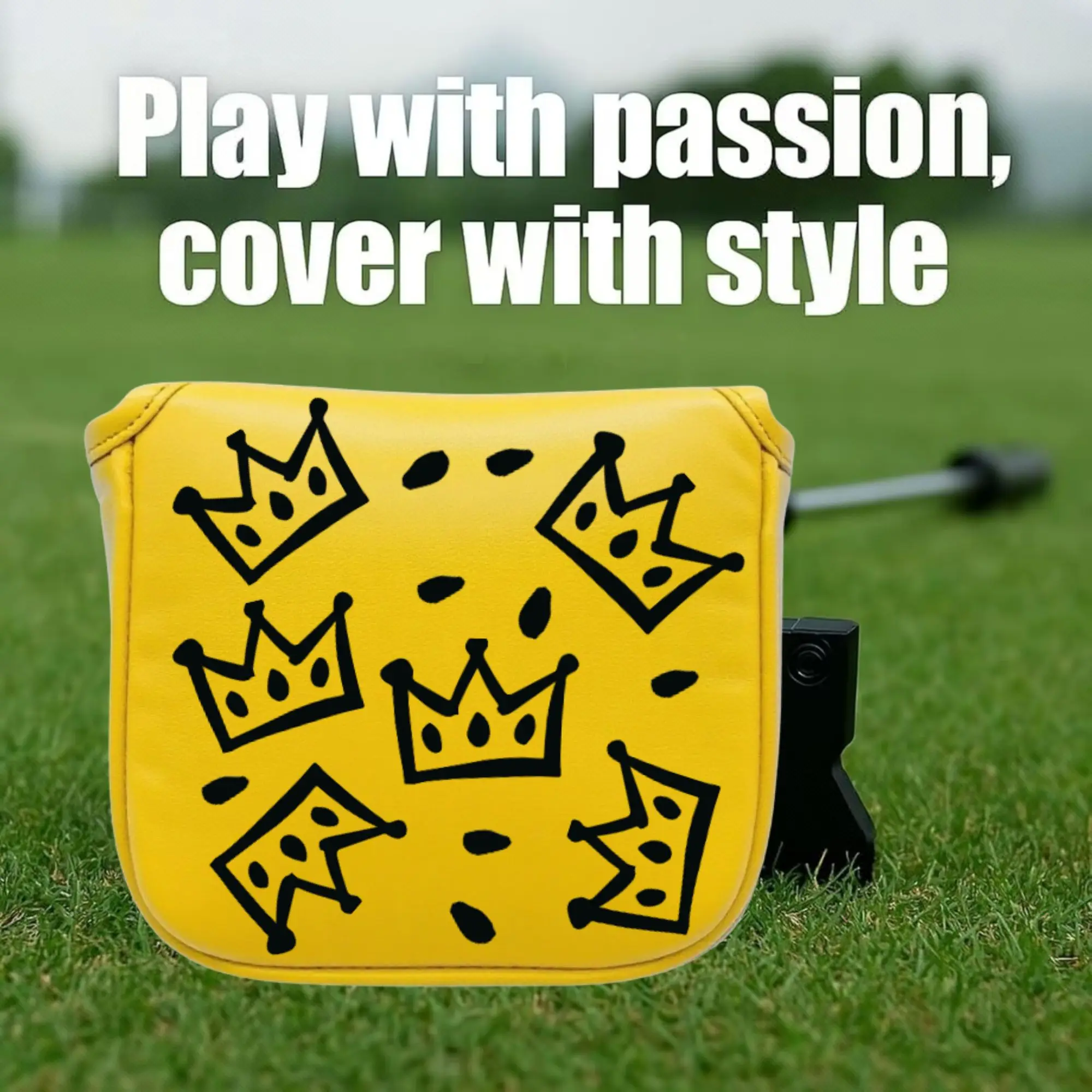 مضحك جولف مطرقة مضرب مع تصميم التاج ، غطاء مضرب الغولف غطاء ، مضحك إكسسوارات الغولف للرجال لاعبي الغولف أبي هدية الكريسماس