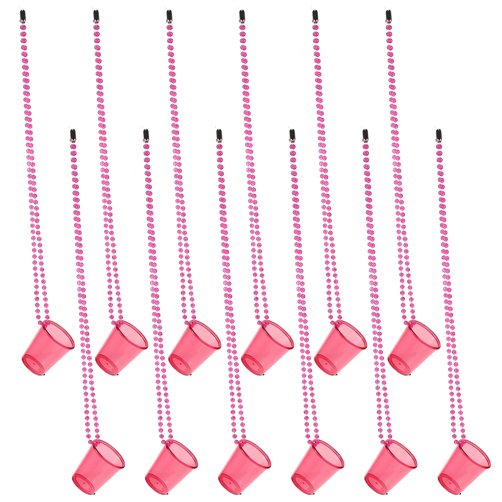 

12Pcs Bead Chain Cup Necklace Shots Cups Party Shooter Compact Novelty Reusable Durable Gift Bright Color No Burrs Elegant