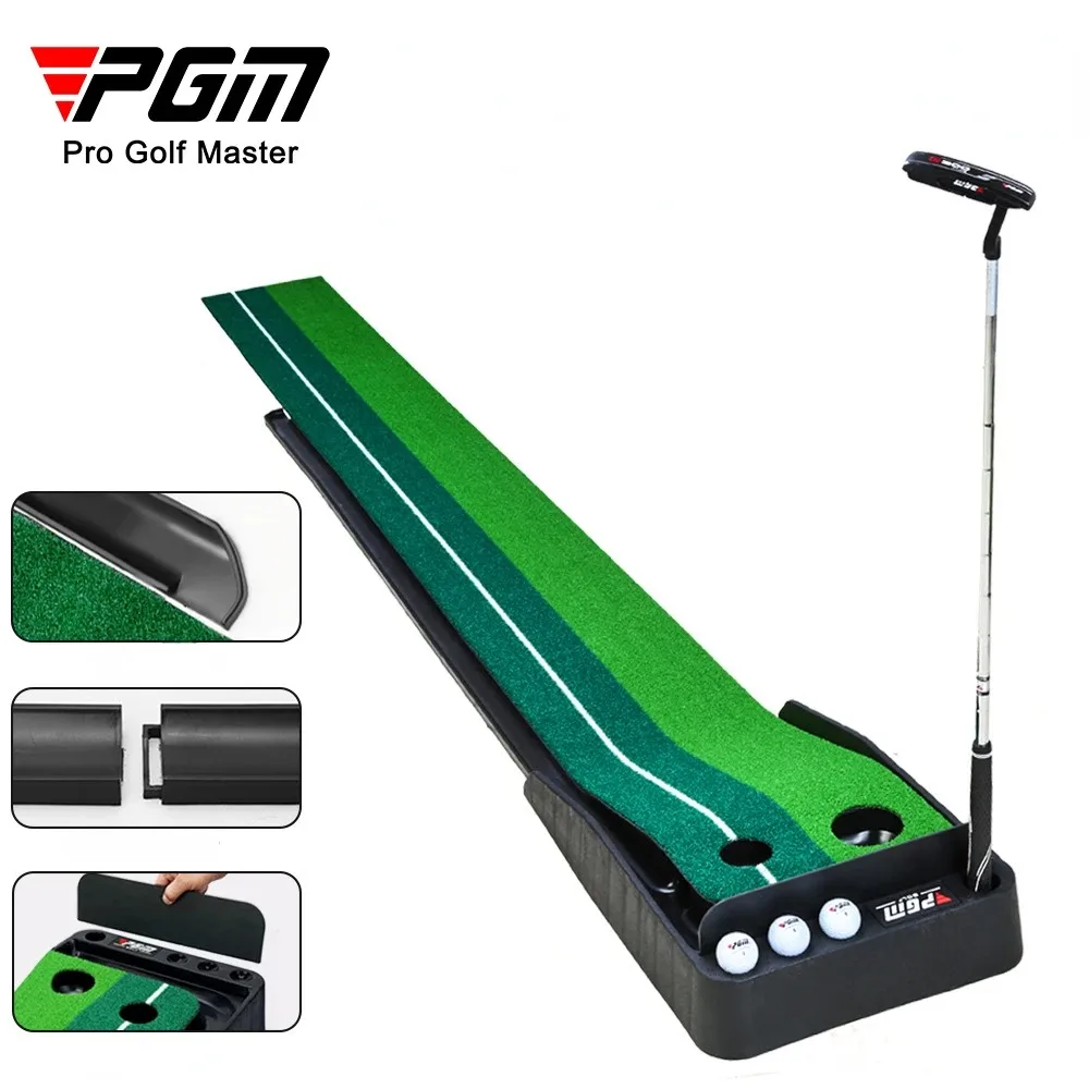 PGM Golf Putting Mat Portable Outdoor and Indoor Golf Practice Mat True Roll Surface & Non Slip Bottom Pads TL004