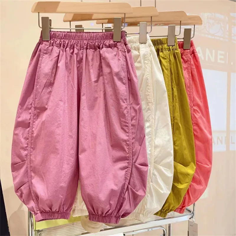 

Baby Girls Boys Cargo Pants Toddler Kids Solid Color Pant 2024 Summer Children's Trousers Clothing Korean Style