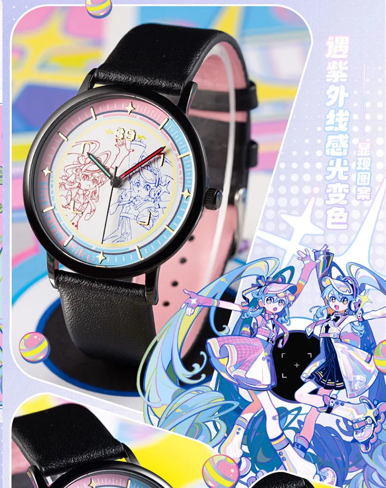 在庫あり-初音ミク-ヴォルテックス-リストクォーツウォッチ-アニメ周辺グッズ-ファッション-cdアルバム-エレメント-合金文字盤-防水装飾ギフト