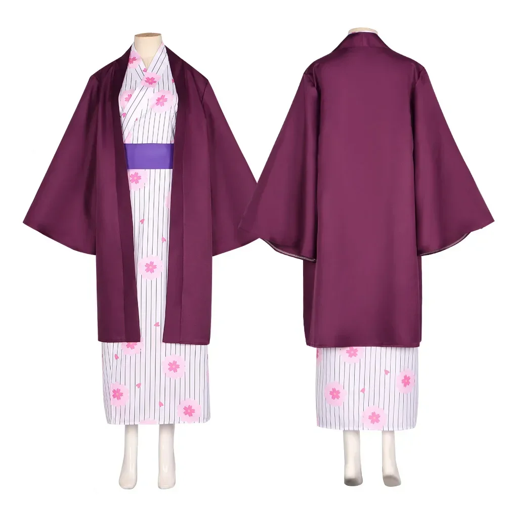 Anime Stagione 3 Cosplay Kanroji Mitsuri Costume Cosplay Parrucca Kimono Abiti Vestito Donna Halloween Capodanno Abiti da festa Set completo