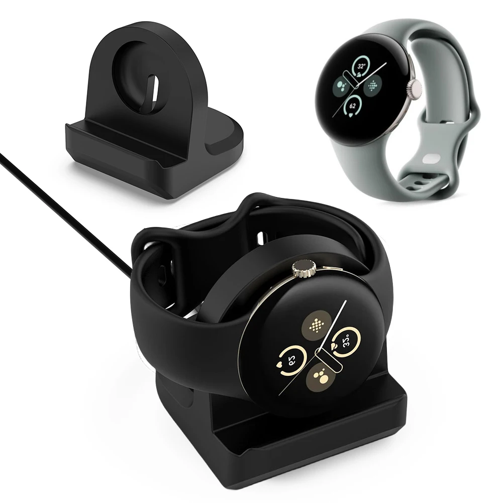 Силиконовая подставка для зарядного устройства для Google Pixel Watch 2, беспроводная зарядная док-станция, нескользящее зарядное устройство, настольный держатель, аксессуары