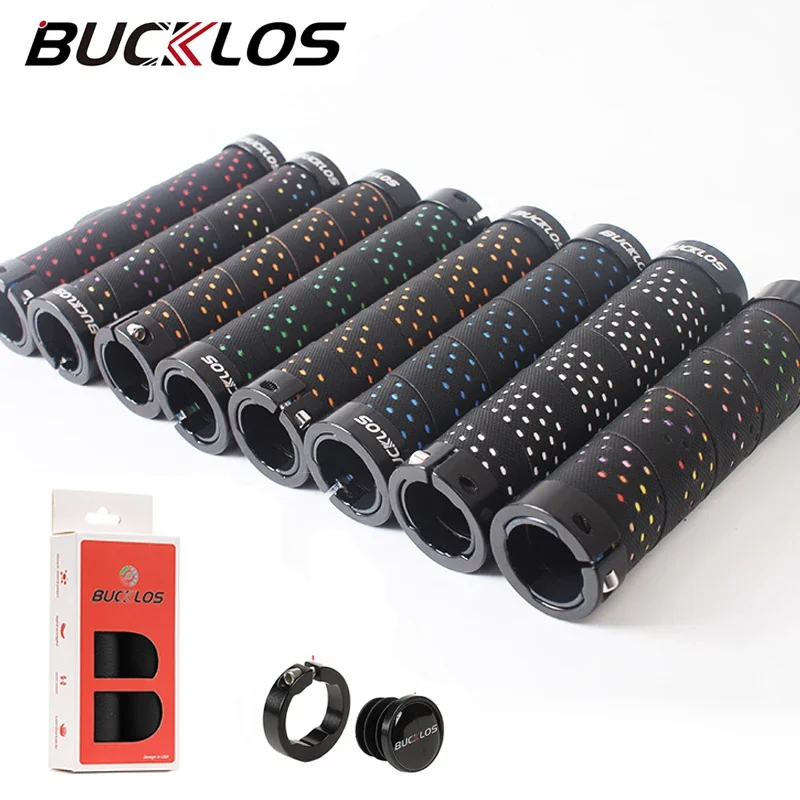 BUCKLOS Bike Handlebar Grips PU Non-slip Bicycle Grips Tape Comfortable Handlebar Cover Lock Absorption Handle Bar Grip MTB Cuff