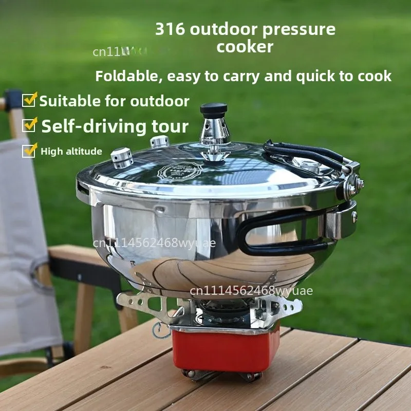 18cm 22cm Stainless Steel Camping Pressure Cooker for Outdoor Single Person Pressure Cooker