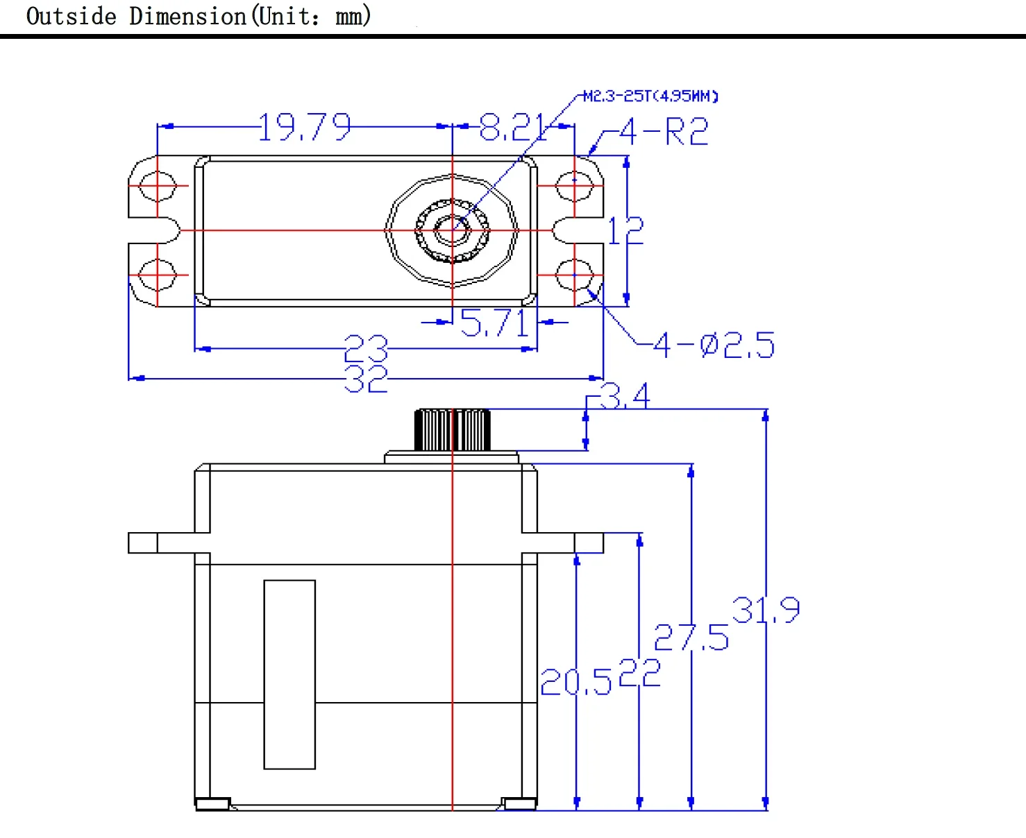 Feetech SCS2332 Mikro serwo o wysokim momencie obrotowym 6V 4.5kg z silnikiem bezrdzeniowym, metalowe mini serwo z TTL i szyną szeregową do Arduino STM32, robota, samochodu RC