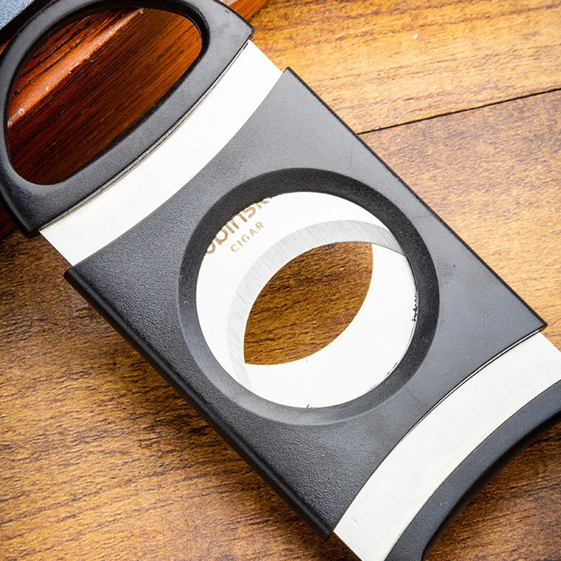 32mm Large-Bore Cigar Cutter Lightweight Plastic Stainless Steel Portable Double Blade Guillotine Cigar Scissors view 4