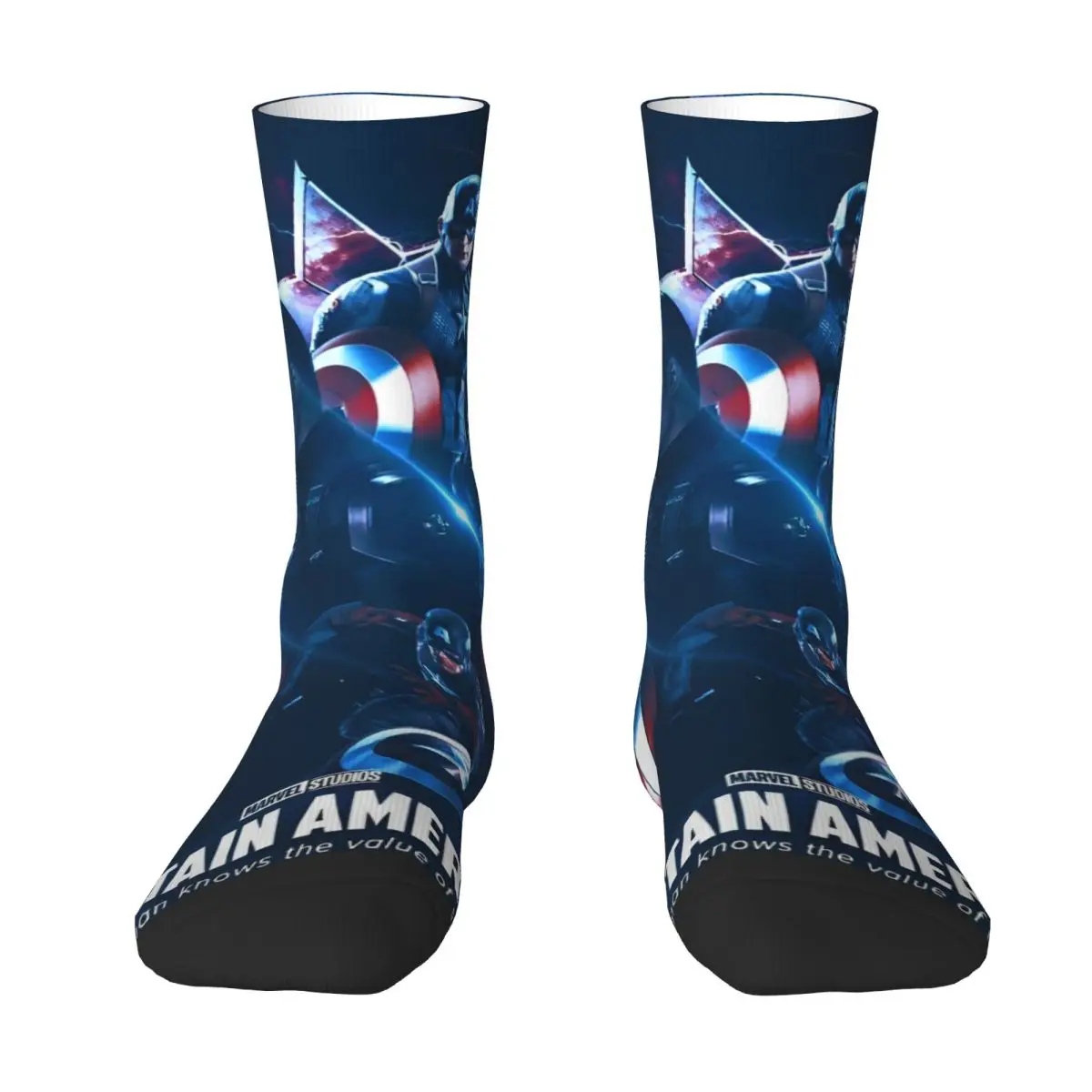 Captain American Stockings Graphic Fashion Socks Autumn Anti Skid Socks Men Climbing High Quality Socks