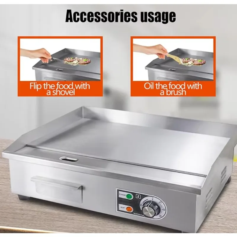 Countertop Electric Flat Top Griddle Non Stick, Easy to Clean, Compact for Small Restaurants,Cafes