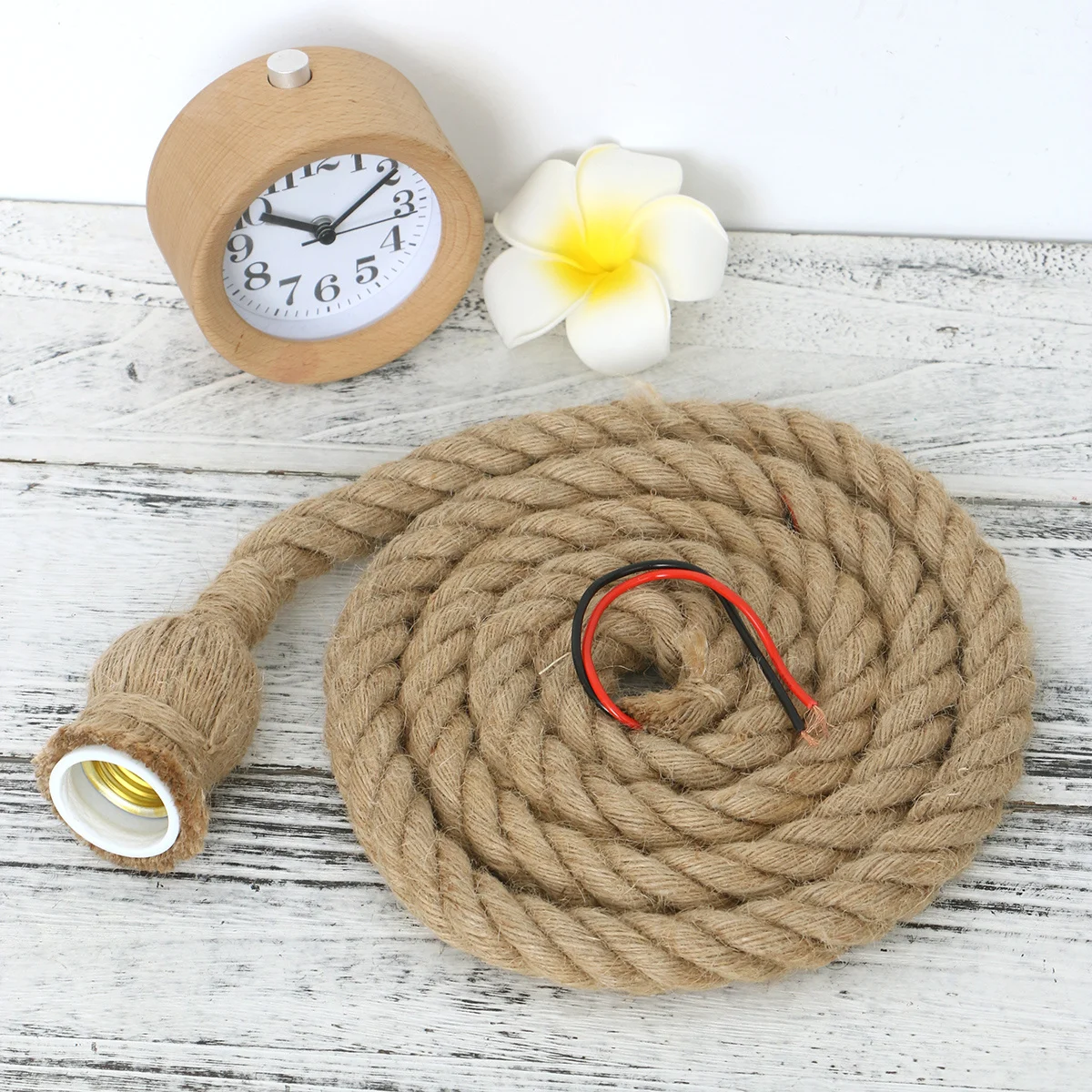 

Retro Hemp Rope Light E27 Socket Diy Industrial Ceiling Lamp For Bar Cafe Home Decor Single Bulb Connector