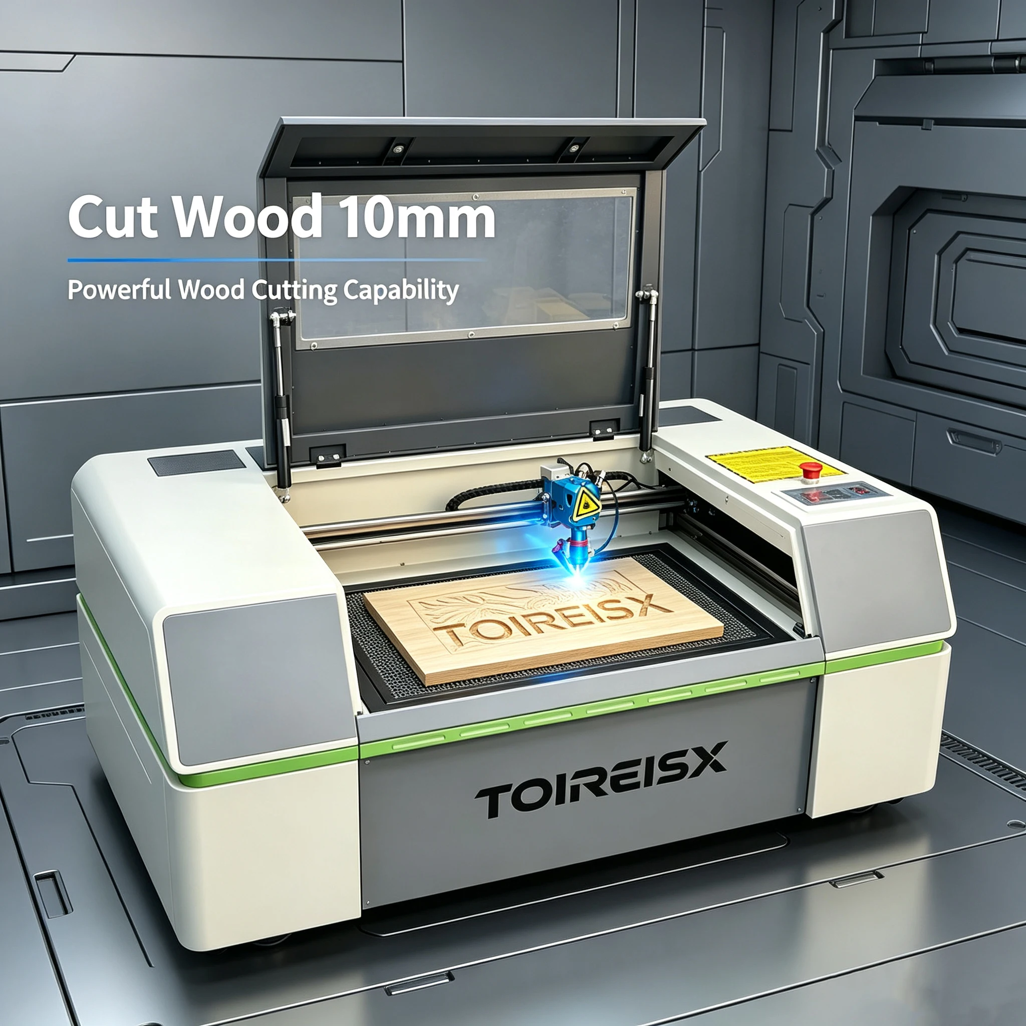TOIREISX 4060 CO2 Laser Engraver & Cutter 50W for Acrylic Wood Leather CNC Cutting Machine Tool Class 1 Enclosed Engraving Machine with Air Assist