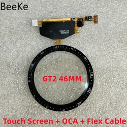 Front Screen Glass + OCA + Flex TP For Huawei Watch GT2 42/46MM Touch Digitizer Lens Outer LCD Display GT 2 Pantalla Replacement