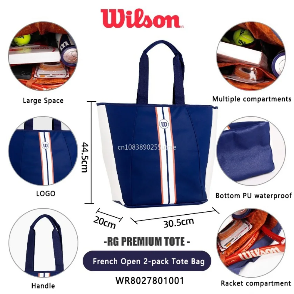 Wilson Roland Garros Tennis Carry Bag for up to 2 Racquets Two elastic compartments, capable of accommodating up to 2 bottles