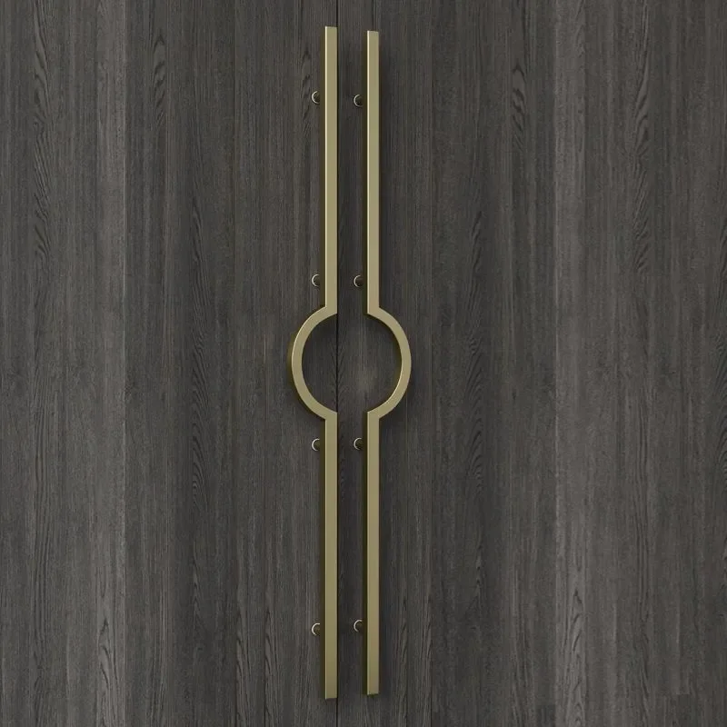 Framed glass double door handle stainless steel gold modern solid wood box door handle thickened black sliding
