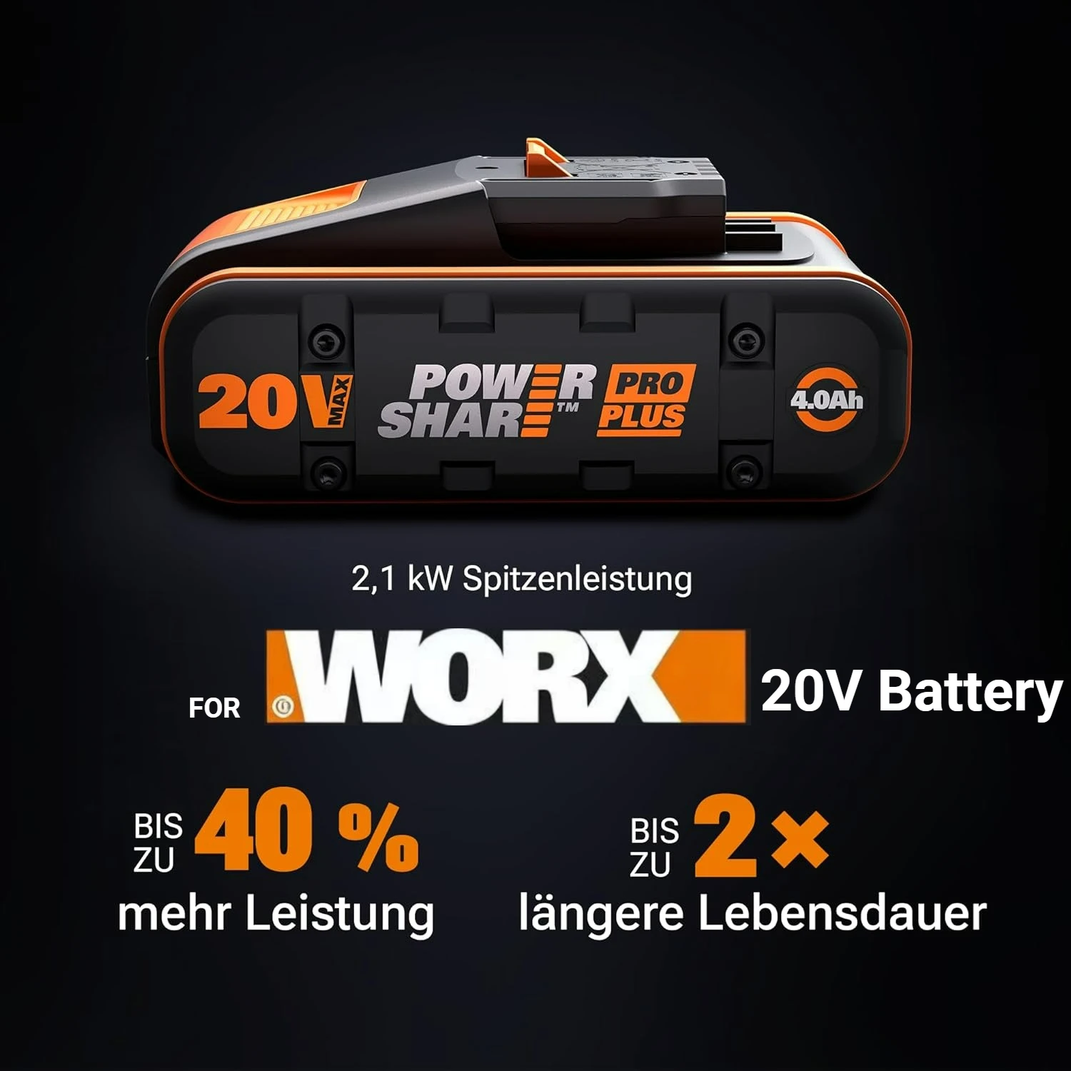 

Fit Worx Original 20V 8.0Ah Lithium battery Rechargeable WA3553 WA3551 WA3553.1 WA3570 for All WORX Electric and Garden Tools