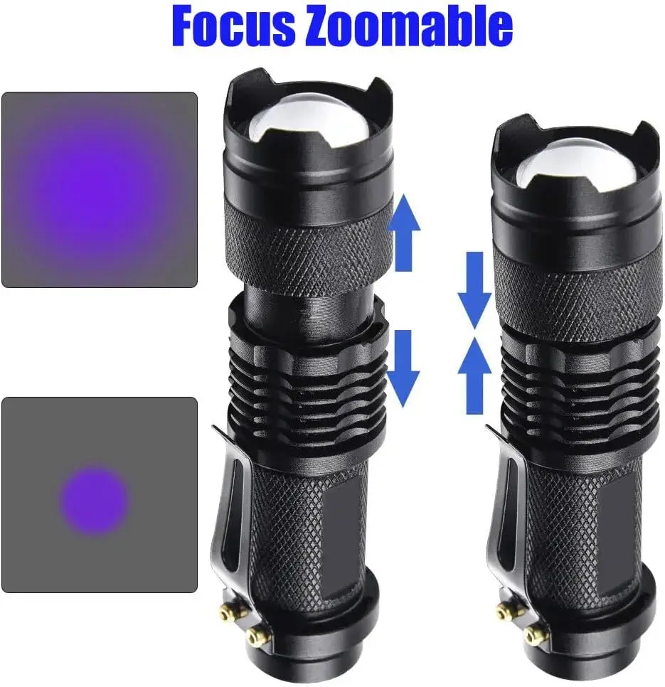 1-5 PCS UV Flashlight Black Light LED 395 nM Mini but Powerful Blacklight Torch Detector for Dog Urine, Pet Stains and Bed Bug