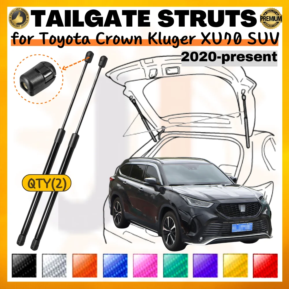 

Qty(2) Trunk Struts for Toyota Crown Kluger XU70 SUV 2020-present Rear Tailgate Boot Lift Supports Gas Springs Shock Absorbers