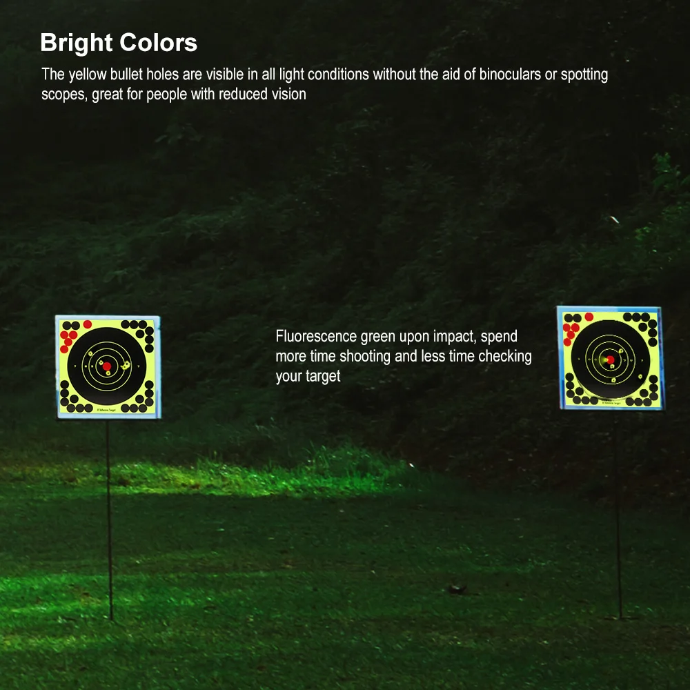 Color Splash Flower Target for Reactivity Aim, Adhesive Stickers, Lightweight Shoot, Durable, 8 in, 10PCs per Lot