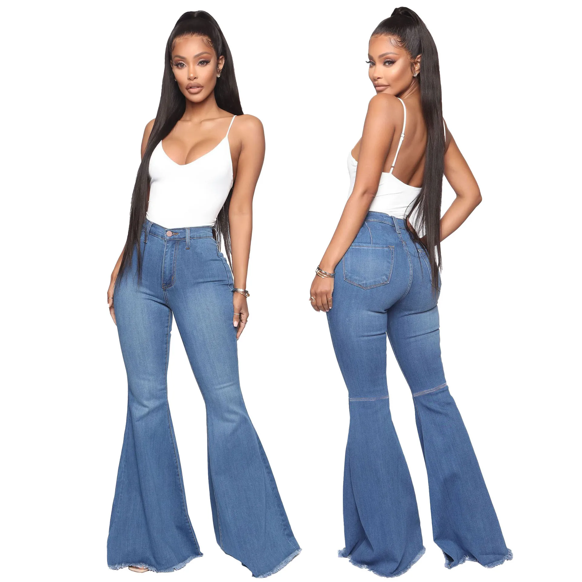 

Women's Europ-American Style Colored Bootcut Jeans 2026 Spring Best-Selling High-Waisted Stretch Slim-Fit Fashion Flare Pants