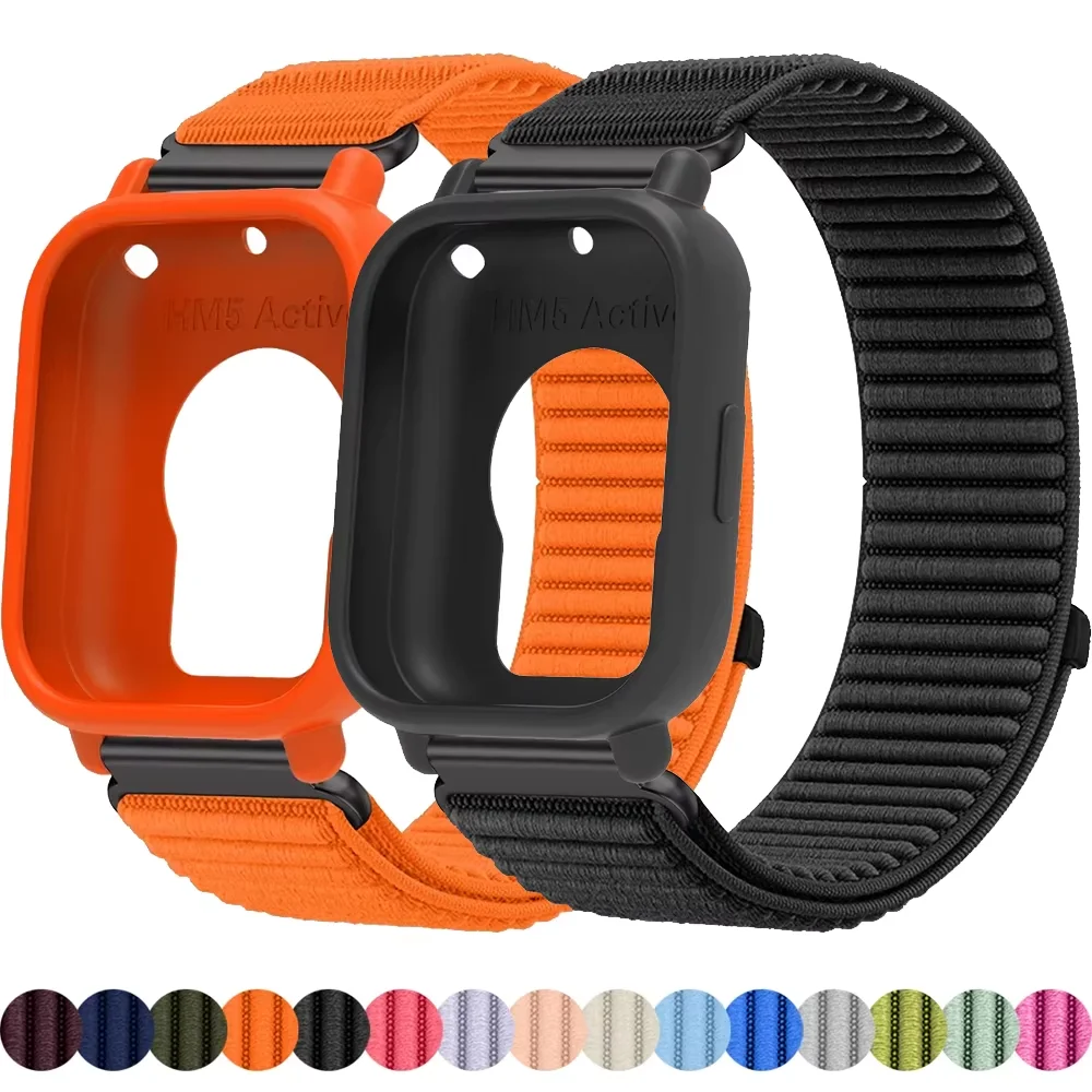 Nylon Strap +TPU Case for Xiaomi Redmi Watch 5 Lite/5 Active Soft Bracelet Belt Protector Shell cover Repacement Accessories