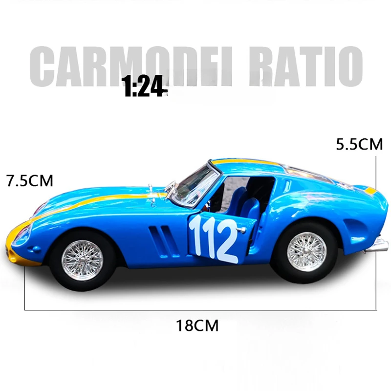 Ferrari 250 GTO modelo de coche en miniatura, juguete de simulación, aleación, fundición a presión, vehículos, decoración del hogar, 1:24