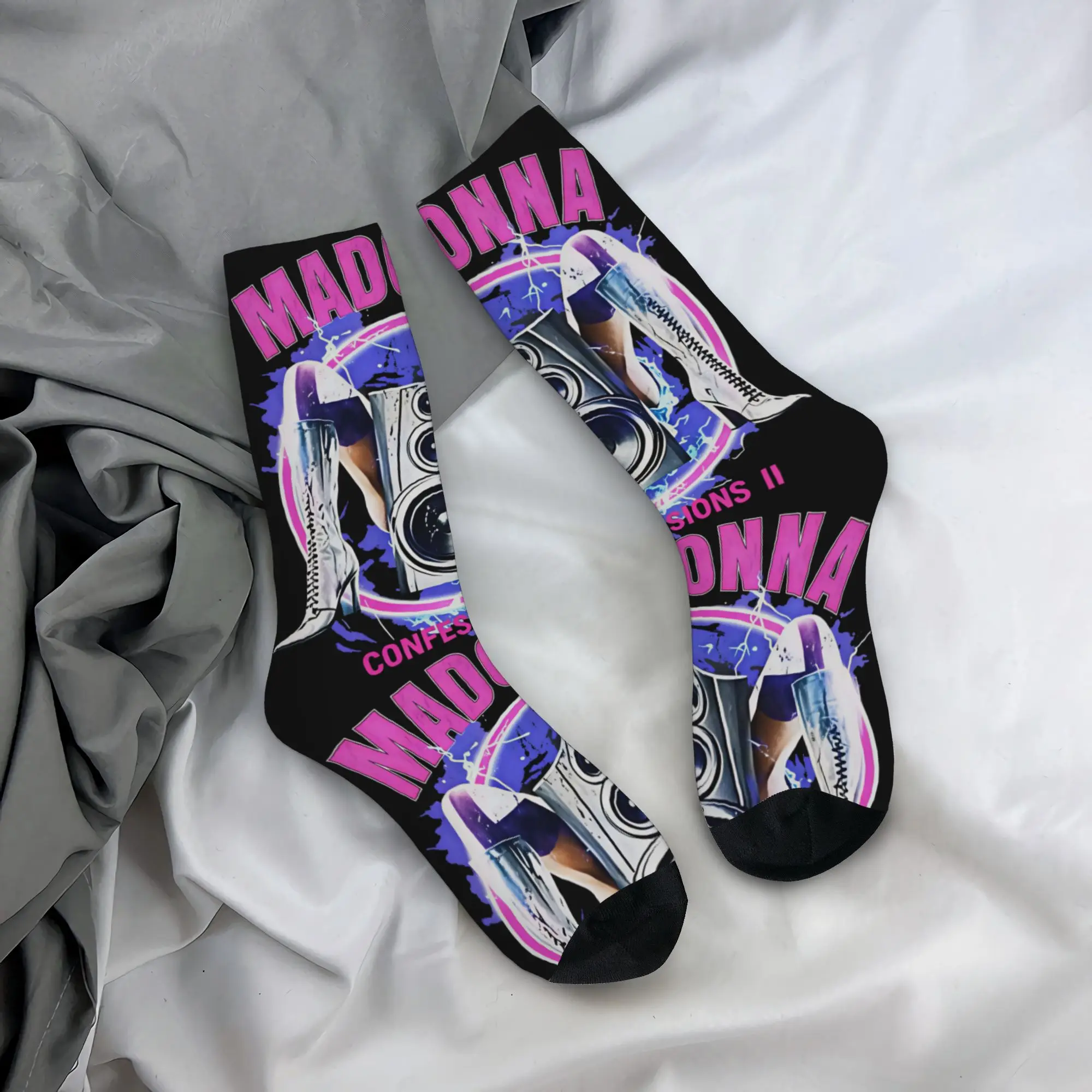 Happy Funny Men's Socks Novelty M-Madonna Confessions II Tour Sock Polyester  Sport Women's Socks Spring Summer Autumn Winter