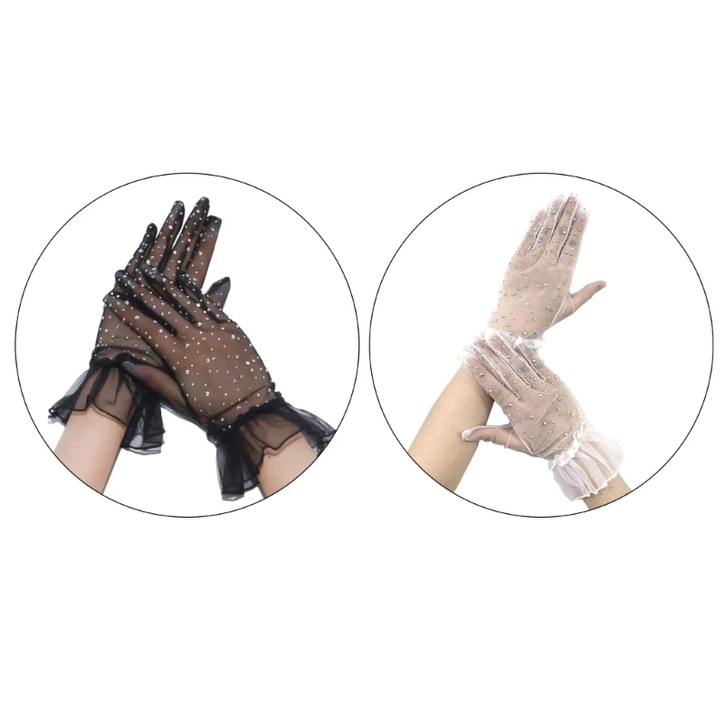 

Sun Protecting Mittens Driving Gloves Screentouch Gloves Sunblocks Bridal Gloves for Women Girls Wedding