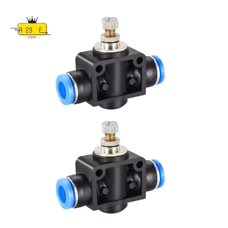 A23E-2PCS SA Throttle Valve Air Control Valve 6Mm 8Mm 10Mm Pipe Water Hose Pneumatic Manual Valve Push In Connector