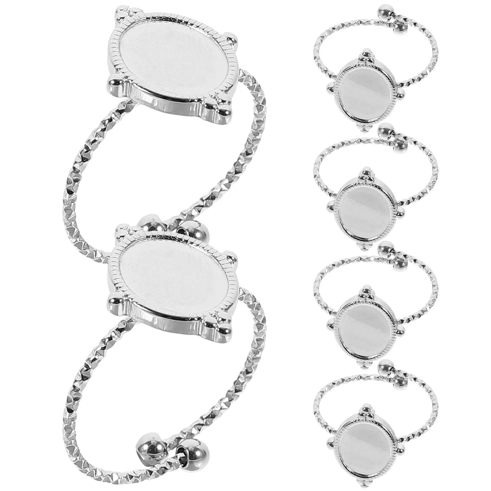 

Набор из 6 регулируемых заготовок для колец из нержавеющей стали с гладкой поверхностью, материалы для изготовления ювелирных изделий своими руками, основы для колец для создания украшений на пальцы