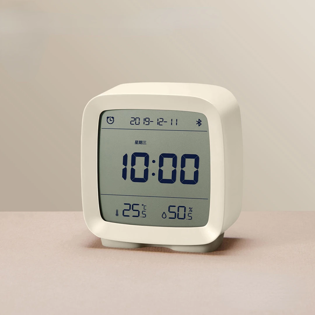 Qingping Clear grass Bluetooth Wecker Smart Control Temperatur Luft feuchtigkeit Anzeige LCD-Bildschirm einstellbares Nachtlicht