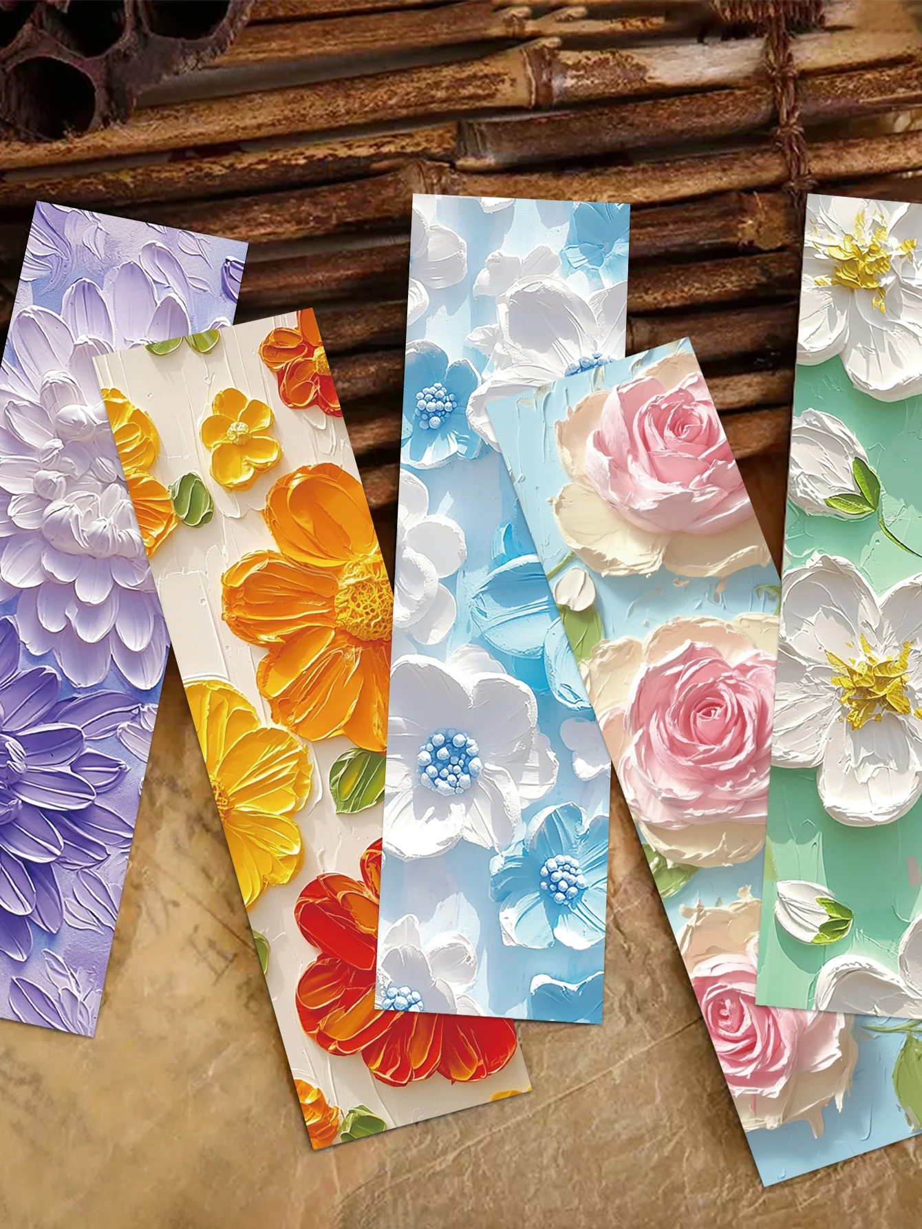 30pcs Flower oil painting bookmarks Paper graduation souvenir gift Art high-grade bookmarks card students read pages book marks