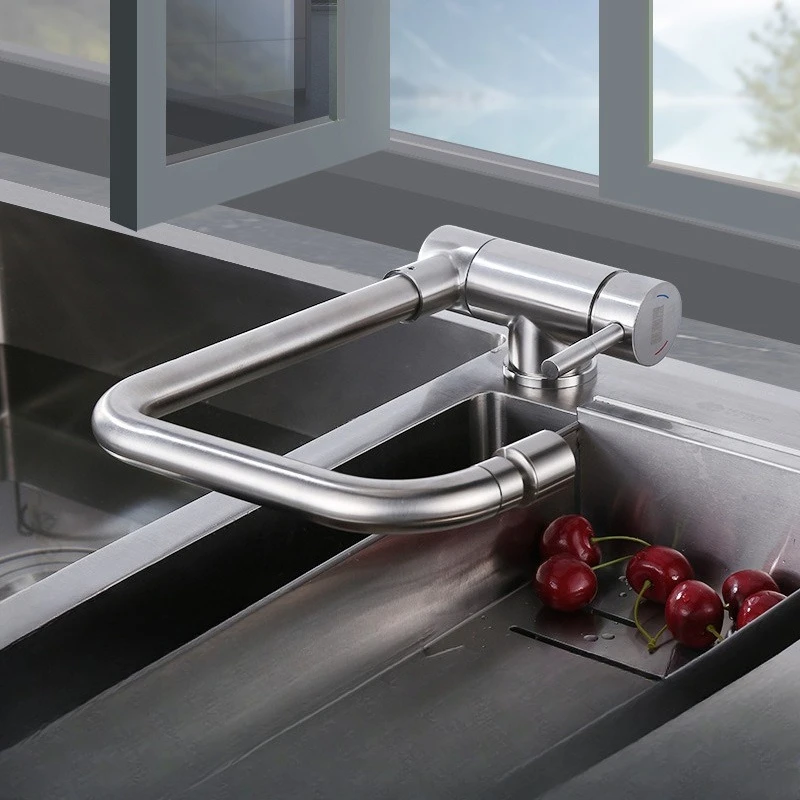 

Смеситель складной, горячая и холодная вода, кухня, внутреннее окно, таз для овощей, нержавеющая сталь