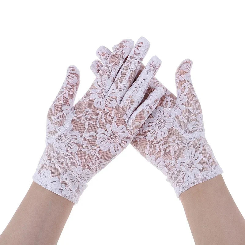 Lace Driving Gloves Spring And Summer Women's Thin Lace Sunscreen Gloves Lady's Short Protection Gloves