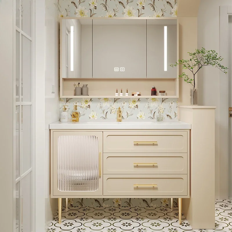 

Bathroom Cabinet Washbasin Space Saving Mirrors Multipurpose Towel Storage Furniture Luxury Wall Pharmacy Kast Filing Cabinets