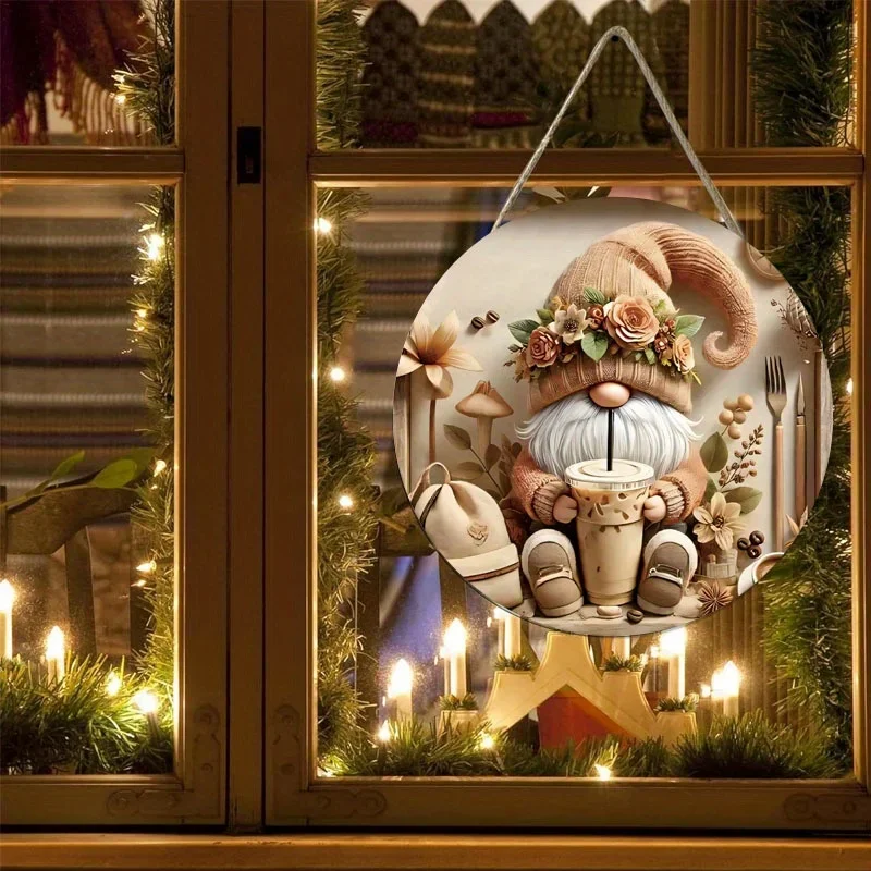 Charming Gnome with Hot Cocoa Welcome Sign - 3D Illusion Wooden Wall Decor for Kitchen, Porch & Fireplace - Perfect for Home & O