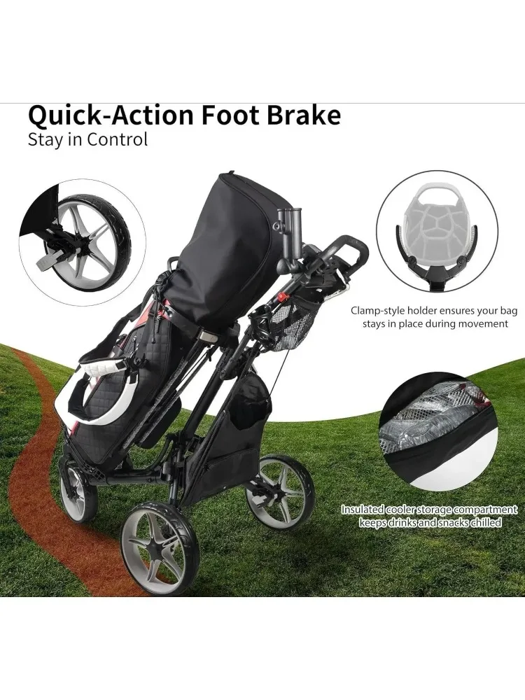 W_CaddyLite One Swivel Versione 8 Push Cart Versione 8 – 3 Ruote, 360 °   Ruota anteriore girevole, pieghevole con un clic,
