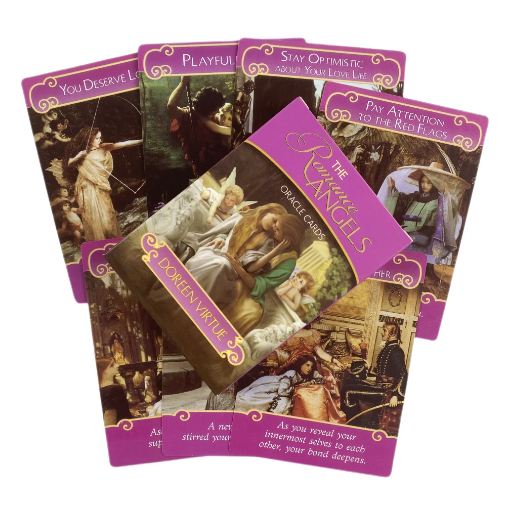 The Romance Angels Oracle Cards A 44 Tarot English Or Spanish Divination Edition Deck Borad Games