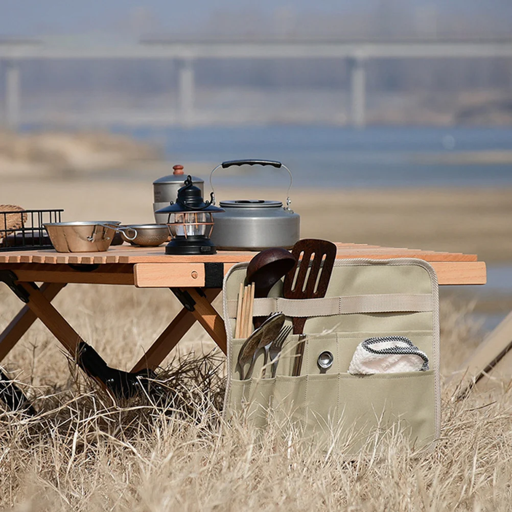 

Utensils Storage Bag Heavy Duty Portable Tableware Organizer for Outdoor Camping Picnic Fishing Travel Kitchen Accessories