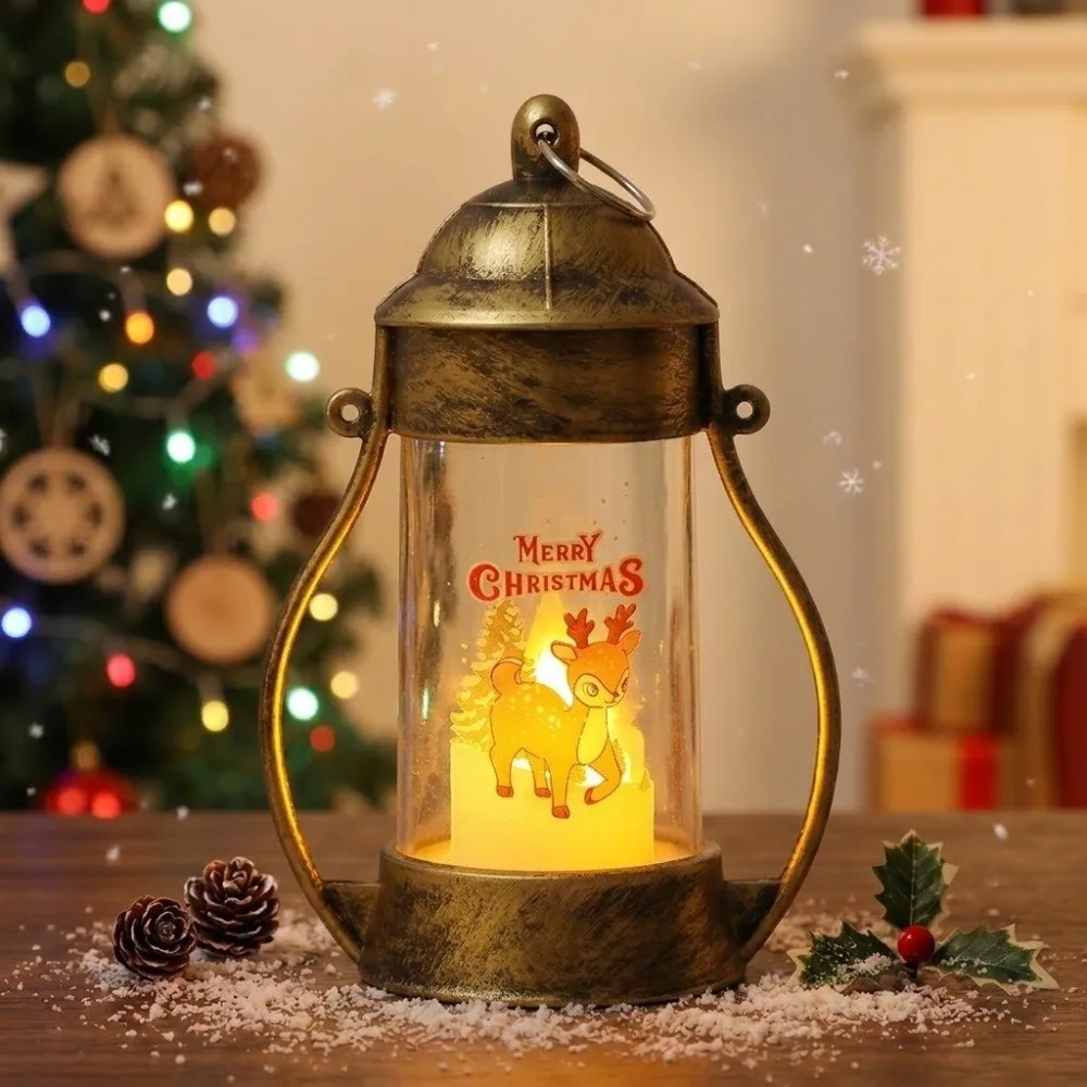 Creative Santa Claus Christmas Lantern Durable Glowing Christmas Wind Lamp LED With Hook Desktop Christmas Lamp Home Decor