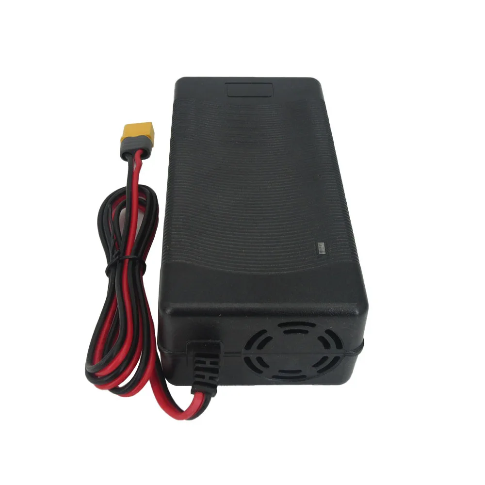 44.4V 43.2V 4A Li ion Charger 50.4V 4A 12S Lithium Battery Charger DC XT60 with fan